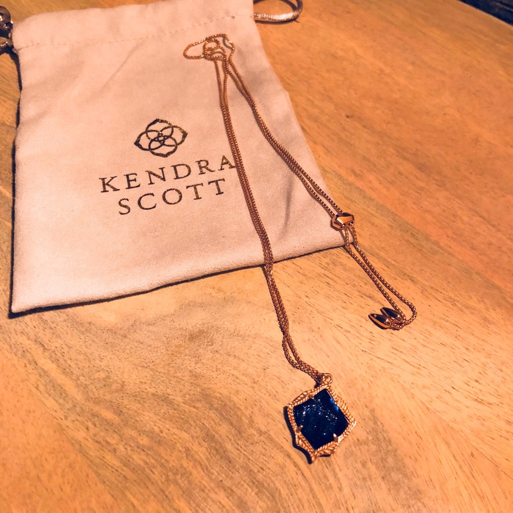 Kendra Scott Kacey Pendant In Navy Dusted Glass